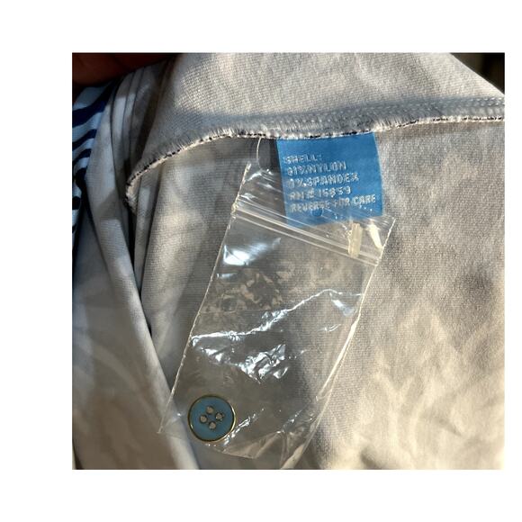 J. McLaughlin Catalina Cloth Blue Scroll Dress Size Large - Picture 7 of 8